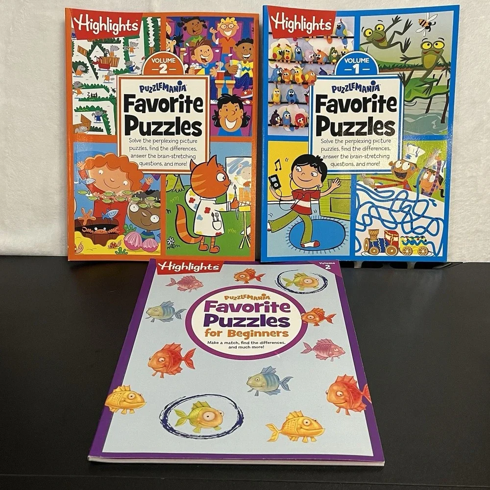 NEW Highlights FAVORITE PUZZLES Activity Books Lot of 3 Hidden Pictures 2015-16